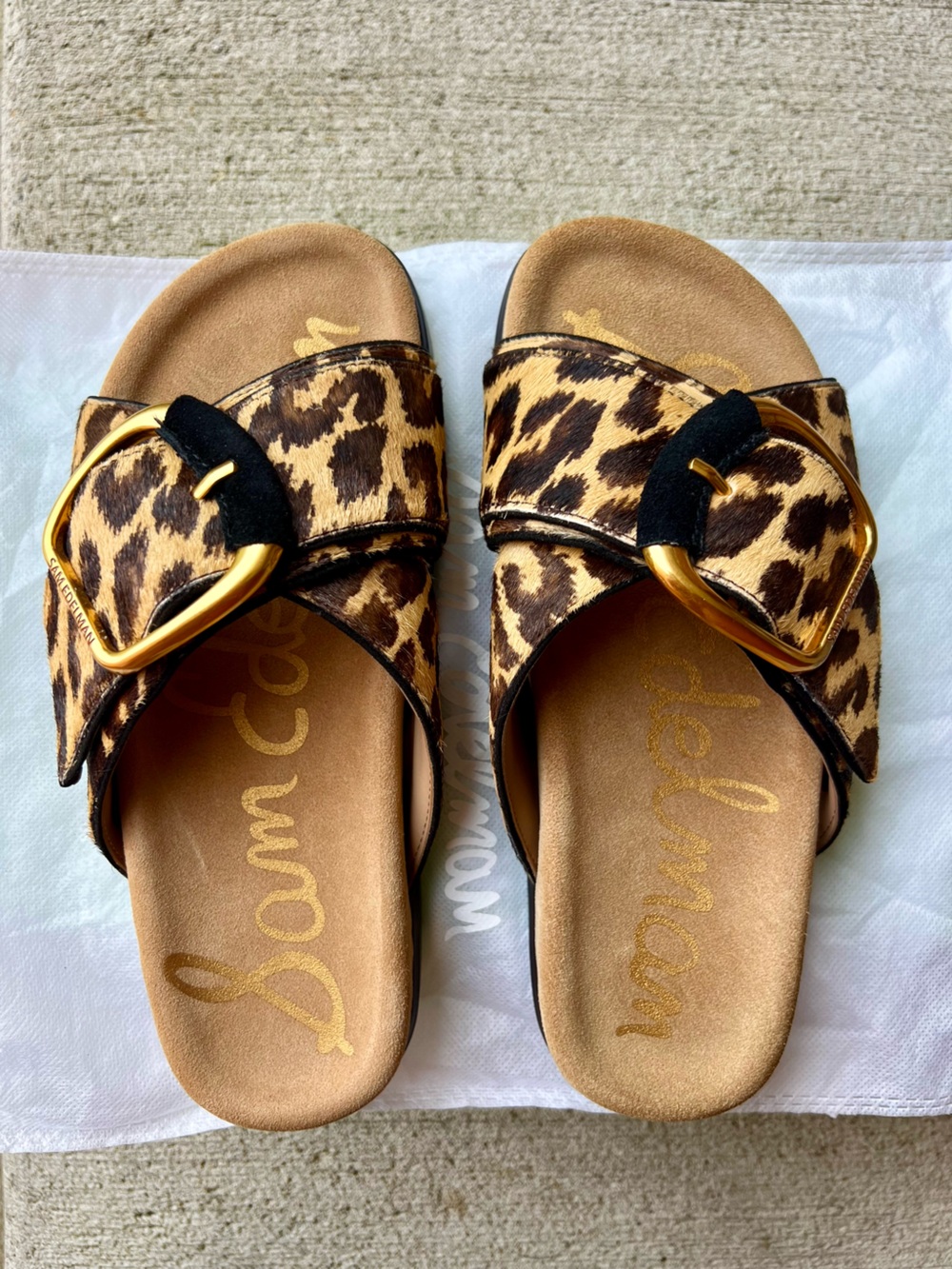Sam Edelman Leopard Print Slide Sandals (Darla) - Picture 7 of 8
